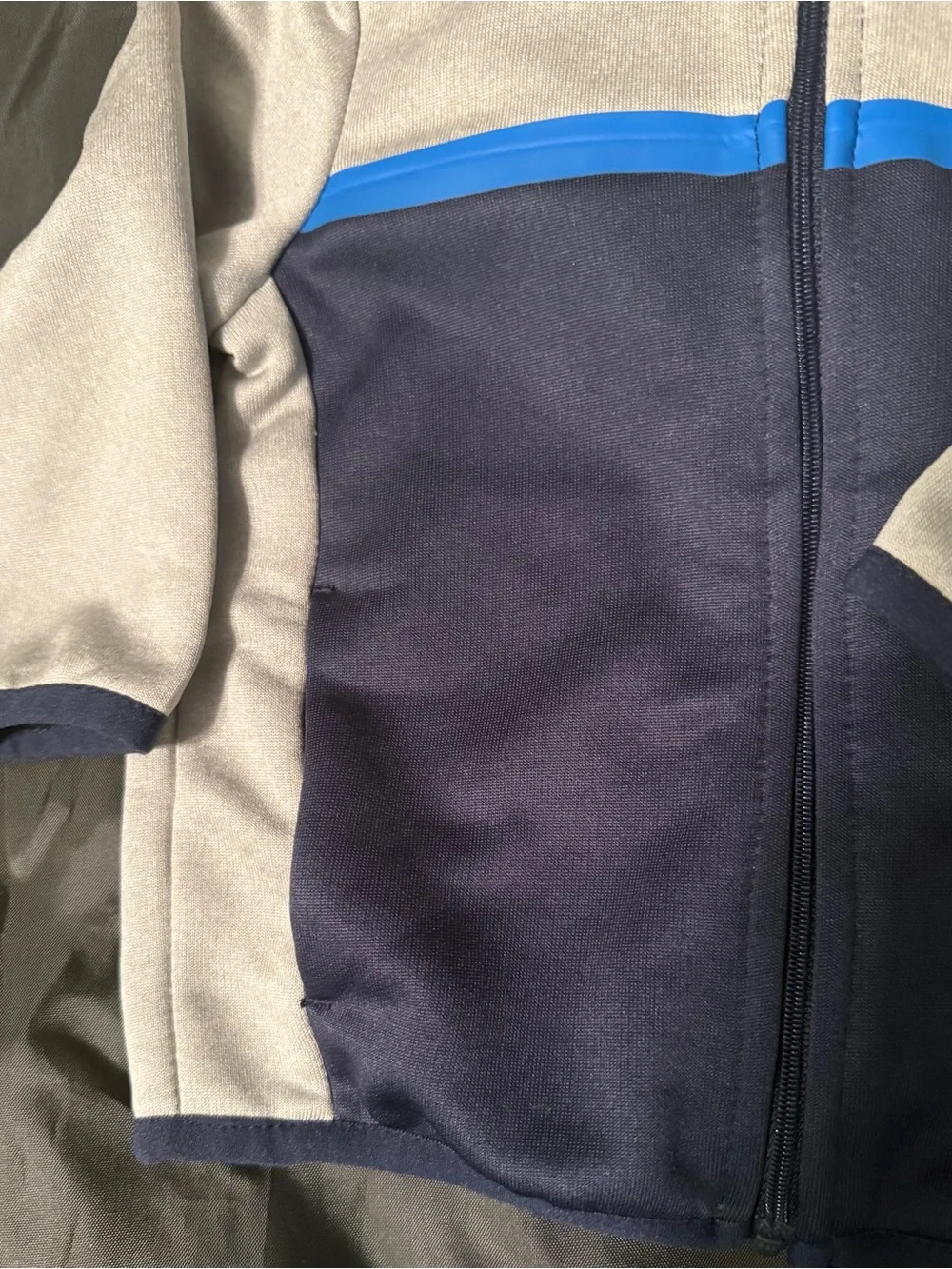 Champion baby 18 month Hooded Zip Jacket in Gray, Navy & Blue Accent